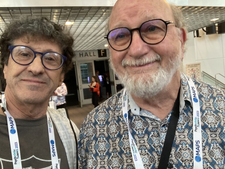 Paul Antico with Dennis McKenna at Psychedelic Science 2023